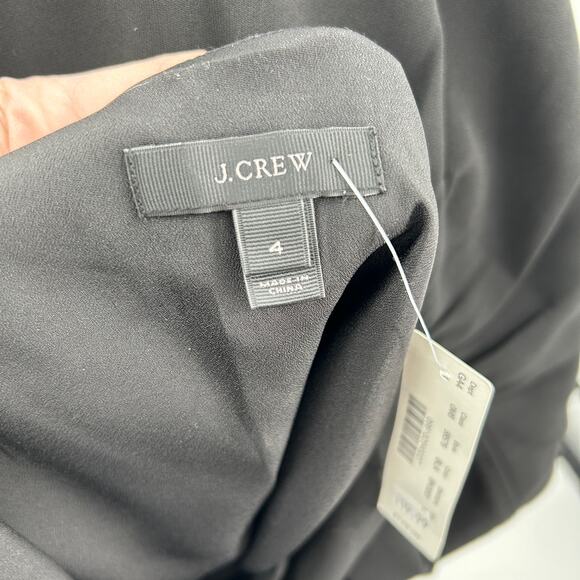 J. Crew Black Crepe Sleeveless Camille Cocktail Office Dress 58579 Size 4 - Picture 8 of 9